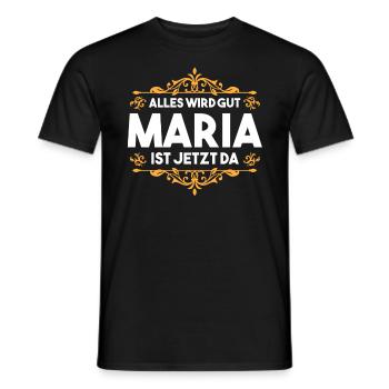 Maria - Männer T-Shirt - Schwarz - Vorne - AI Model Male 178 light (178cm)