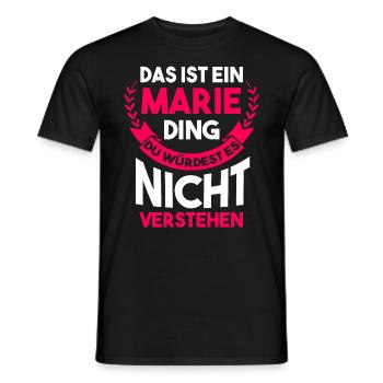 Marie - Männer T-Shirt - Schwarz - Vorne - AI Model Male 178 light (178cm)
