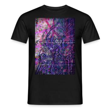 Glitch Skull - Men's T-Shirt - black - Front - AI Model Male 178 light (178cm)