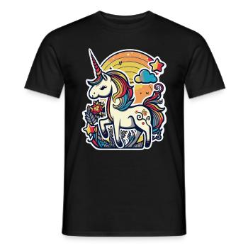 Cute magical unicorn for children and toddlers - Men's T-Shirt - black - Front - AI Model Male 178 light (178cm)