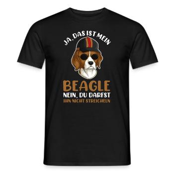 Hund Beagle - Männer T-Shirt - Schwarz - Vorne - AI Model Male 178 light (178cm)