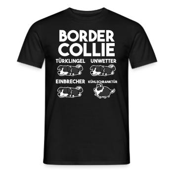 Hund Border Collie - Männer T-Shirt - Schwarz - Vorne - AI Model Male 178 light (178cm)