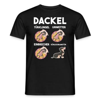 Hund Dackel - Männer T-Shirt - Schwarz - Vorne - AI Model Male 178 light (178cm)