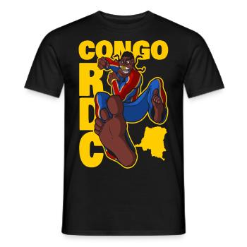 CONGO RDC - T-shirt homme - noir - Devant - AI Model Male 178 light (178cm)