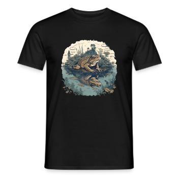 Toad at the pond - Men's T-Shirt - black - Front - AI Model Male 178 light (178cm)