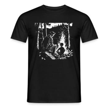 Fête des pères randonnée, camping et pêche - T-shirt homme - noir - Devant - AI Model Male 178 light (178cm)