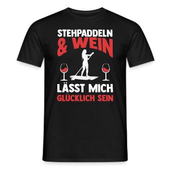 Wein Stand Up Paddeling - Männer T-Shirt - Schwarz - Vorne - AI Model Male 178 light (178cm)
