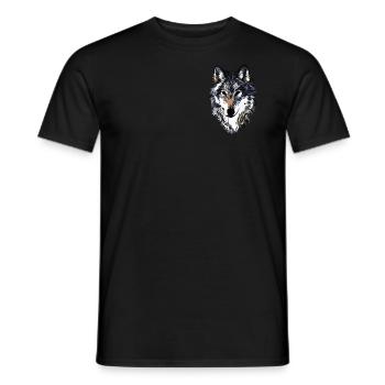 Tête de loup motif d’animal sauvage imprimé avec loup - T-shirt homme - noir - Devant - AI Model Male 178 light (178cm)