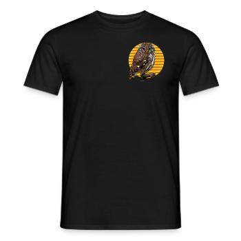 Eule Tierwelt Waldtier wildes Tier Motiv - Männer T-Shirt - Schwarz - Vorne - AI Model Male 178 light (178cm)