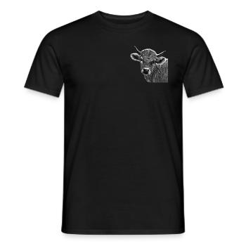 Kuh Bauernhof Motiv Aufdruck - Männer T-Shirt - Schwarz - Vorne - AI Model Male 178 light (178cm)
