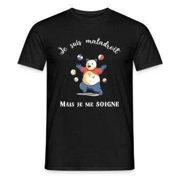 Je suis maladroit - T-shirt homme - noir - Devant - AI Model Male 178 light (178cm)