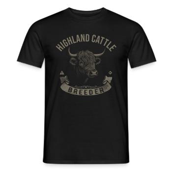 Highland Cattle Highland Cattle Highland Cattle Cow - T-shirt homme - noir - Devant - AI Model Male 178 light (178cm)