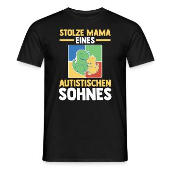 Mama Mutter Sohn Autismus Autist Autisten - Männer T-Shirt - Schwarz - Vorne - AI Model Male 178 light (178cm)