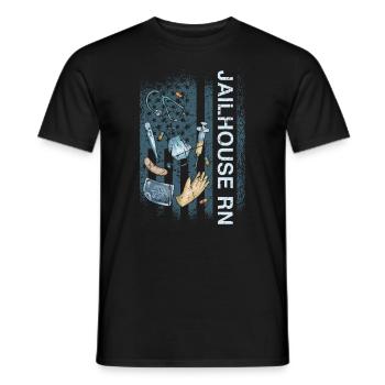 Infirmière correctionnelle en prison - T-shirt homme - noir - Devant - AI Model Male 178 light (178cm)