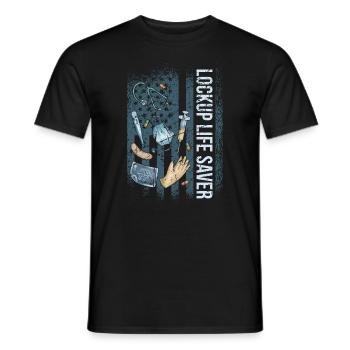 Lockup Life Saver Corrections Nurse - Men's T-Shirt - black - Front - AI Model Male 178 light (178cm)