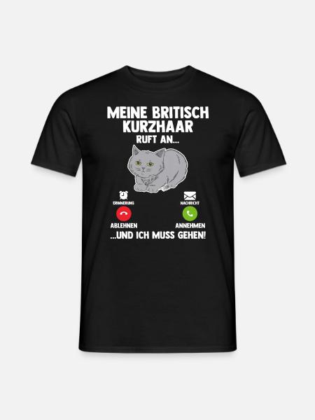 Britisch Kurzhaar Katze - Männer T-Shirt - Schwarz