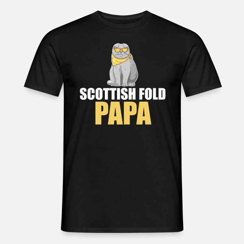 Scottish Fold Katze - Männer T-Shirt - Schwarz