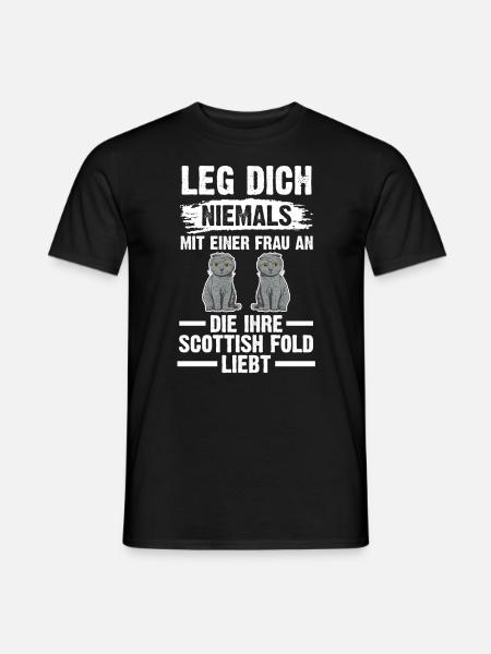 Scottish Fold Katze - Männer T-Shirt - Schwarz