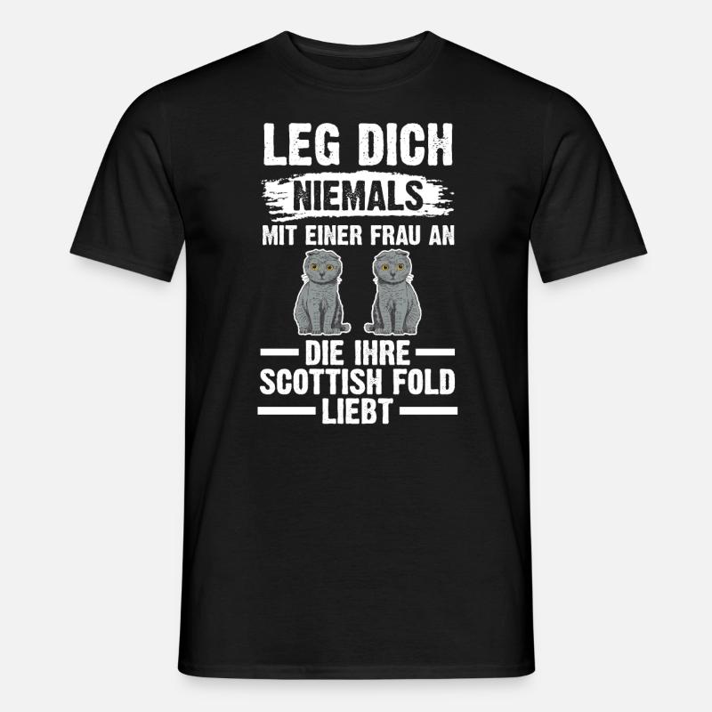 Scottish Fold Katze - Männer T-Shirt - Schwarz