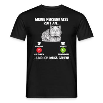 Persakatze Katze - Männer T-Shirt - Schwarz - Vorne - AI Model Male 178 light (178cm)