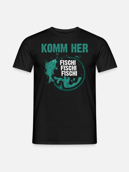 Angeln Fischer Fischen Angel Angler - Männer T-Shirt - Schwarz
