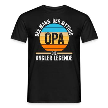 Angeln Fischer Opa Großvater Fischen Angel Angler - Männer T-Shirt - Schwarz - Vorne - AI Model Male 178 light (178cm)