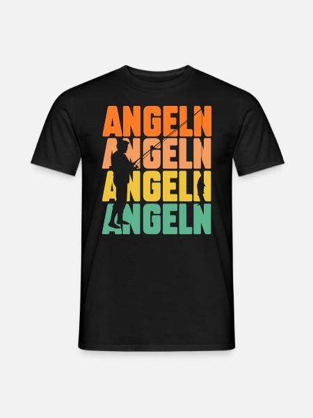 Angeln Fischer Fischen Angel Angler - Männer T-Shirt - Schwarz