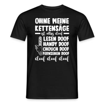 Baumfäller Holzfäller Zimmermann Kettensäge - Männer T-Shirt - Schwarz - Vorne - AI Model Male 178 light (178cm)