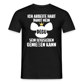 Ich arbeite hart damit mein Degu - Männer T-Shirt - Schwarz - Vorne - AI Model Male 178 light (178cm)