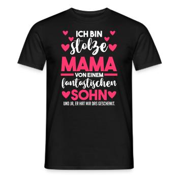 Muttertag Mutter Sohn Mama - Männer T-Shirt - Schwarz - Vorne - AI Model Male 178 light (178cm)