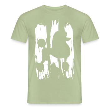 Caniche à la peinture blanche - T-shirt homme - vert sauge - Devant - AI Model Male 178 light (178cm)
