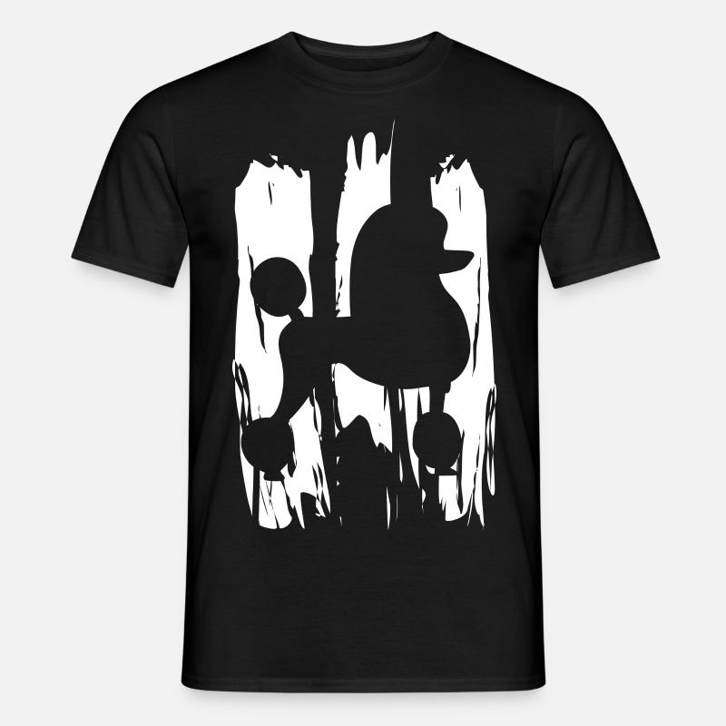 Poodle with white paint - Men’s T-shirt - black