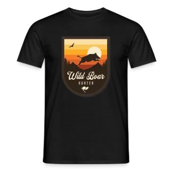 Wild Boar Hunter - Men's T-Shirt - black - Front - AI Model Male 178 light (178cm)