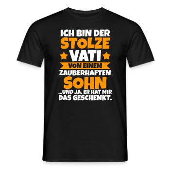 Vater Sohn Vatertag Papa - Männer T-Shirt - Schwarz - Vorne - AI Model Male 178 light (178cm)