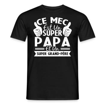 Super papa et Super grand-père - T-shirt homme - noir - Devant - AI Model Male 178 light (178cm)