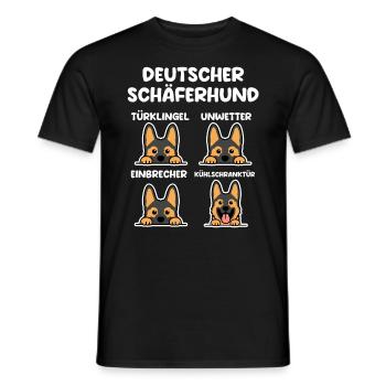 Hund Schäferhund - Männer T-Shirt - Schwarz - Vorne - AI Model Male 178 light (178cm)