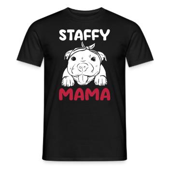 Dog Staffy Mama - Men's T-Shirt - black - Front - AI Model Male 178 light (178cm)