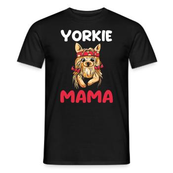 Dog Yorkie Mom - Men's T-Shirt - black - Front - AI Model Male 178 light (178cm)