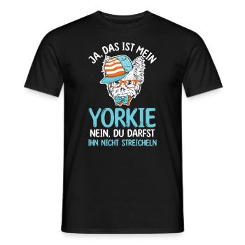 Hund Yorkie - Männer T-Shirt - Schwarz - Vorne - AI Model Male 178 light (178cm)