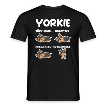 Hund Yorkie - Männer T-Shirt - Schwarz - Vorne - AI Model Male 178 light (178cm)