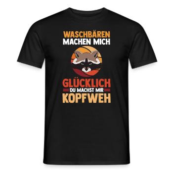 Tiermotiv Waschbär - Männer T-Shirt - Schwarz - Vorne - AI Model Male 178 light (178cm)