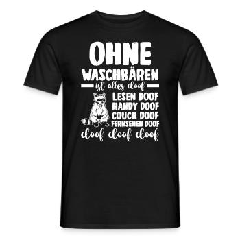 Tiermotiv Waschbär - Männer T-Shirt - Schwarz - Vorne - AI Model Male 178 light (178cm)
