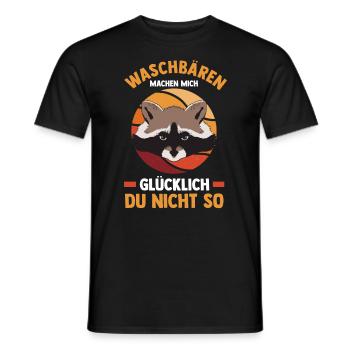 Tiermotiv Waschbär - Männer T-Shirt - Schwarz - Vorne - AI Model Male 178 light (178cm)