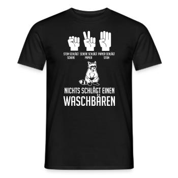 Tiermotiv Waschbär - Männer T-Shirt - Schwarz - Vorne - AI Model Male 178 light (178cm)