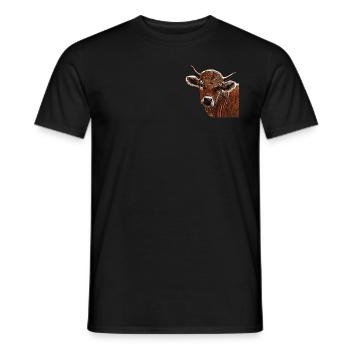 Kuh Bauernhof Motiv Aufdruck - Männer T-Shirt - Schwarz - Vorne - AI Model Male 178 light (178cm)