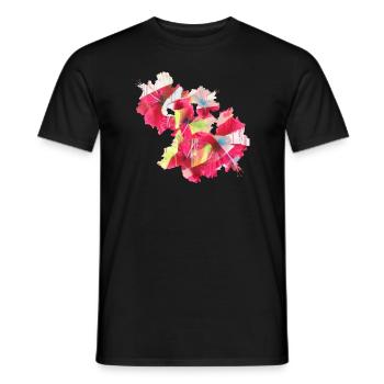 Hibiscus,Fleur,Lotus,Fleur ,Floral,Graffiti - T-shirt homme - noir - Devant - AI Model Male 178 light (178cm)