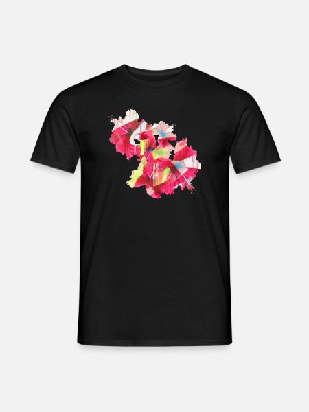 hibiskus,blume,lotus,blüte,floral,graffiti - Männer T-Shirt - Schwarz