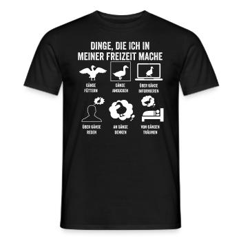 Gans Gänse - Männer T-Shirt - Schwarz - Vorne - AI Model Male 178 light (178cm)