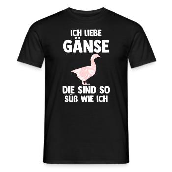 Gans Gänse - Männer T-Shirt - Schwarz - Vorne - AI Model Male 178 light (178cm)