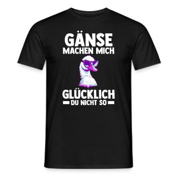 Gans Gänse - Männer T-Shirt - Schwarz - Vorne - AI Model Male 178 light (178cm)